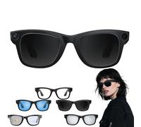 Générique CyanVue AI Smart Glasses, Smart Glasses with Camera and Bluetooth, 800W Camera & 1080P,AI Translator, Voice Assistant UV Protection,Anti-Blue Light Glasses Everyday Wear (Black)