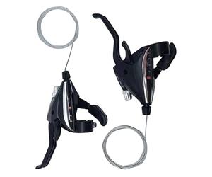 Générique Cycling Gear Shifter Set for Mountain Bikes, 3x9 Thumb Shifters with Integrated Indexing, Aluminum Alloy Construction, Black Gear Change Lever Pair, 19x24x6cm, 386g