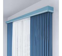 Générique Cylindre de Rideau Bleu, cantonnière occultante de 360 cm avec Double Rail, corniche Murale, Panneau décoratif en Aluminium pour Une intimité et Un Style accrus.