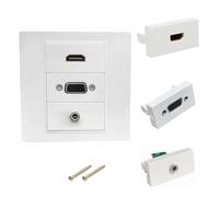 Générique d ' Interface AV HDTV VGA 3, 5 mm, Murale, Construction pour systèmes de Divertissement à Domicile, Bureau, Mur multimédia sans Soudure