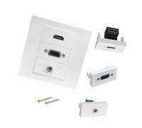 Générique d ' Interface AV HDTV VGA 3, 5 mm, Murale, Construction pour systèmes de Divertissement à Domicile, Bureau, Mur multimédia sans Soudure
