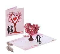 Générique D Up Wedding Card - Romantic Cherry Blossom Tree with Dancing Couple Design, Perfect Anniversary & Wedding Gift for Wife, Husband, or Newlyweds