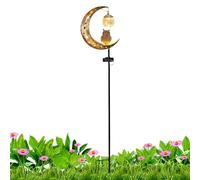 Générique da Giardino a - Trasparente e Metallo 85x18 cm | da Esterno with Luce Soffusa Impermeabile Ricarica Solare Automatica | Decorazione Mezza Luna con Piolo