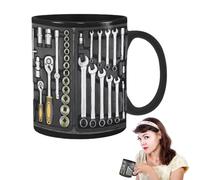 Générique da Meccanico Divertente - Ceramica Nera Grande Capacità, da Caffè Tè Bevanda, Tazzaes Oversize per Whisky Birra Succo | Regalo Originale per Uomini Appassionati Auto Meccanici