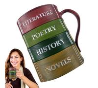 Générique da Viaggio Design Libro 3D - Tazze Resina Colorate per Birra Vino, Accessorio Bevande con Impugnatura Ergonomica | Per Cocktail Whiskey Bevande Viaggio Ufficio Casa Regalo Originale