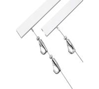 Générique . d'accrochage d'œuvres d'art - Rail en Aluminium dissimulé avec Plaque de recouvrement for galeries, musées et Studios, Solution d'affichage élégante et réglable(3 Hook,100cm/39in)