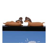 Générique Dachshund Car Ornament Set, Mini Dashboard Decoration Figures, 1.22x1.22 inches Resin Display Accessory Kit, Lightweight Cute Figurine System, Minimal Animal Design for Home Monitor Use
