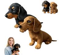 Générique Dachy 2.0 AI Powered Plush Dog, Dachy 2.0, Interactive Dachshund Plush Toy, Dachshund Plush Sofa Ornaments and Decorations, for Dog Lovers (1pcs,Black+Brown)
