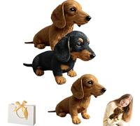 Générique Dachy 2.0 AI Powered Plush Dog,Emotional Healing on Demand Plush,Dachshund Sofa Ornaments and Decorations,The Dog for Emotional Support,The Comfort Hug You Have (Black +Yellow)
