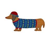 Générique Dackel Fußmatte Anti-Rutsch,40 x 80 cm Braune Kokosmatte mit PVC-Rücken für Innen Außen, für Hunde und Dackelliebhaber ALS Geschenk Oder Wohnaccessoire