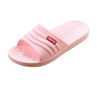 Générique Dames Couple chaussures antidérapant bout ouvert pantoufles été maison salle de bain plate forme pantoufles Sandales Plates Pour Habillées Argent (Red, 39)