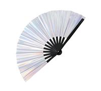 Générique Dance Popping Fan, Foldable Reflective Performance Prop, Holographic Fantasy Hand Fan with Loud Effect, Lightweight Festival Accessory for Carnival, Music Festivals, Outfits