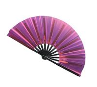 Générique Dance Popping Fan, Foldable Reflective Performance Prop, Holographic Fantasy Hand Fan with Loud Effect, Lightweight Festival Accessory for Carnival, Music Festivals, Outfits