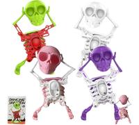 Générique Dancing Skeleton Toy, 3D Printed Taste Desk Decor Rotating Spring to Provide Power, Walkable Cute Funny for (Mix)