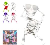 Générique Dancing Skeleton Toy, 3D Swinging Skeleton Wind up Toy, Fun Halloween Desktop Dancing Skeletons Ornaments (White)