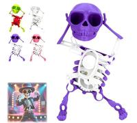 Générique Dancing Skeleton Toy, 3D Swinging Skeleton Wind up Toy, Fun Halloween Desktop Dancing Skeletons Ornaments (Purple)