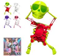 Générique Dancing Skeleton Toy, 3D Swinging Skeleton Wind up Toy, Fun Halloween Desktop Dancing Skeletons Ornaments (Red)