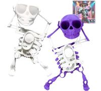 Générique Dancing Skeleton Toy, 3D Swinging Skeleton Wind up Toy, Fun Halloween Desktop Dancing Skeletons Ornaments (2pcs-3)