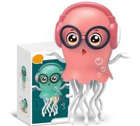 Générique Dancing Squid Toy, Dancing Jellyfish Toy, 2025 New Tummy Time for, with LED Light and Music,Funny Squid for Office Desk Decor (Pink)