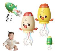 Générique Dancing Squid Toy,Electric Dancing Octopus Toy,Squid Tummy Time Toys,Funny Octopus Toys with Dynamic Sound and Light,Crazy 8-Leg Auto-Dance Octopus,Suitable for All Children (2PCS White)