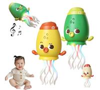Générique Dancing Squid Toy,Electric Dancing Octopus Toy,Squid Tummy Time Toys,Funny Octopus Toys with Dynamic Sound and Light,Crazy 8-Leg Auto-Dance Octopus,Suitable for All Children (2PCS Yellow)