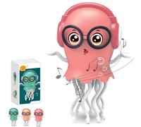 Générique Dancing Squid Toy, Magic Dancing Octopus Toy, Smart Tentacle Explorer, with LED Light and Music, Crawling Dancing Automatic Obstacle Sensor (Pink)