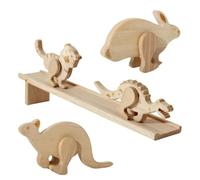 Générique d'animaux Marcheurs en Bois - Pro | Lot De 5 Animaux Dévaleurs De Rampe en Bois Éducatifs (5,5x5,5cm) | Jouet De Motricité pour Pente Apprentissage Précoce Décoration Chambre Enfant Et
