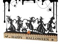Générique Danse Witch - Signe De Table De Calendrier d'halloween, Décoration Saisonnière Effrayante | Décoration De Mantelle De Cheminée Festive, D'étagère De Table De Bureau pour La Fête D'Hallo