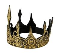 Générique Dark King Cosplay Headdress - Dark Theme Vintage Headpiece, Gothic Royal Headwear Prop, Adjustable Straps & Resin Skull Details | For Halloween Themed Events Stage