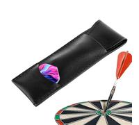 Générique Darts Case Tips, Leather Dart Holder, 6.06x2.13in Portable Shafts Accessories Organizer, Storage Carrying Case, Travel-Friendly for Darts, Flights, Outdoor, School Use