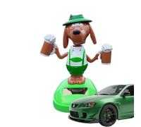 Générique Dashboard Decor, Solar Powered Dancing Dog, Cartoon Puppy Figurine Swinging Motion, Holding Beer Ornament, Funny Toy for Driver, Travel, Road Trip, Car, Vehicle, Interior, Display