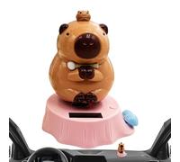 Générique Dashboard Figures - Solar Swinging Capybara Figurines for Evaluating | Shaking Head Car, Napping Ornament, Dashboard Dancing Toy for Driver, SUV, RV and Trailer, 3.42×3.19×4.09in