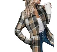 Générique Datebacko Women's Solid Color Pocket Long Sleeve Open Front Coat, Casual Work Twill Blazer Slim Fit for Woman (04,Grand)