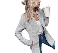 Générique Datebacko Women's Solid Color Pocket Long Sleeve Open Front Coat, Casual Work Twill Blazer Slim Fit for Woman (02,TTG)