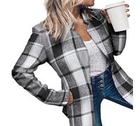 Générique Datebacko Women's Solid Color Pocket Long Sleeve Open Front Coat, Casual Work Twill Blazer Slim Fit for Woman (05,3TG)