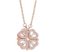 Générique Daughter’s Lucky Clover Necklace Keepsake Gift Set, Foldable 4 Leaf Clover Pendant with Eternal Flowers Rose Birthday Gifts for Granddaughter/Sister/Daughter-in-Law/Mom (Rose Gold Necklace)