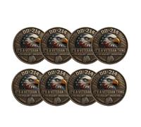 Générique DD-214 - C’est Une pièce commémorative pour Les vétérans, DD-214 Challenge Coin, US Veteran Challenge Coins, pour Les familles de vétérans et Les VetFriends à la Retraite (8Pcs)