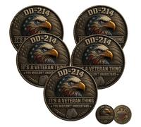 Générique DD-214 - It’s a Veteran Thing Commemorative Coin, US Veteran Challenge Coin, Appreciation Gift for US Veterans, Retired Soldiers, and Military Families (5Pcs)