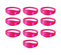 Générique De 10 bracelets en silicone LED clignotant, accessoire de multicolore, bijoux pour fête, bandes LED multicolores