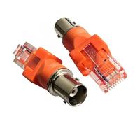 Générique De 2 connecteurs de câble coaxial Adaptateur BNC RJ45 | Convertisseurs BNC RJ45 en plastique et métal pour de câbles de vidéosurveillance avec équipement de de