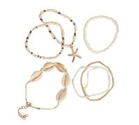 Générique De 7 perles délicates, bijoux de poignet confortables, Texture de résine et de coquillage pour les chercheurs de bijoux individualistes, ensemble de bracelets