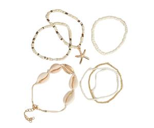 Générique De 7 perles délicates, bijoux de poignet confortables, Texture de résine et de coquillage pour les chercheurs de bijoux individualistes, ensemble de bracelets