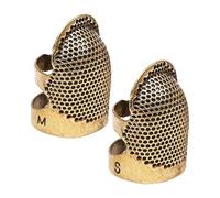 Générique Dé À Coudre Métal Réglable | Set 2 Pièces Bronze Taille S/M Protection Doigt Broderie DIY | Outil Anti Piqûre Artisanat