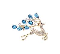 Générique De avec Ambre pour en Broche Brillant Zircon Animal Broche Broches Mignon Sika Broche Broche Animalier De pour Épingles Broche (White, One Size)