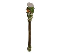 Générique De Baguette De Sorcière - Pierre Naturelle De Bâton De De 6,3 Pouces | Ornement De Fleur De Mousse De Bois Prop Rituel Païen | Méditation Divination Jeu De Rôle Cérémonie