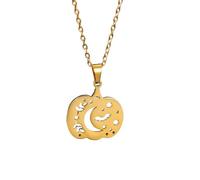 Générique de citrouille d’Halloween pour femmes Pendentif Étoile de Lune Bat Mode Bijoux pour enfants Chaîne de col