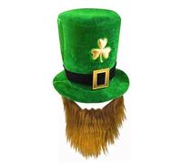 Générique De Cowboy Fille Irish For Women Irish 4 St. Day Hat Wide Brim Hats Green Hat Bonnet Tan (Green, One Size)