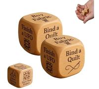 Générique Dé de Couture en Bois pour quilteurs, avec 6 tâches de Quilting gravées, Cadeau Amusant Fait Main pour Les quilteurs, Les couturiers et Les Amateurs d'artisanat (2pcs)