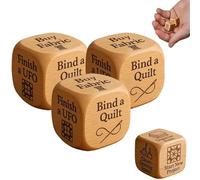 Générique Dé de Couture en Bois pour quilteurs, avec 6 tâches de Quilting gravées, Cadeau Amusant Fait Main pour Les quilteurs, Les couturiers et Les Amateurs d'artisanat (3pcs)