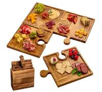 Générique De Fromages | Support Alimentaire Pour En Bois | De Charcuterie De Planche À Découper Puzzle | Bois Naturel Une Construction Fiable, ProvidiCheese Charcuterie Steak Fruits Noix